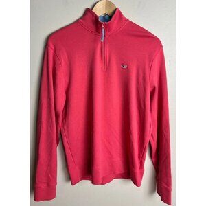 Vineyard Vines Pink 1/4 Zip Pullover Sweater 100% Pima Cotton Size Small Men’s